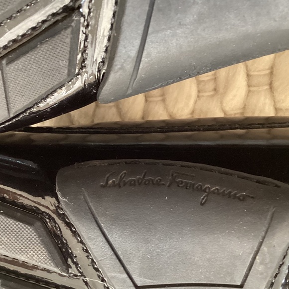 Salvatore Ferragamo Womens Patent Leather Black 6.5 Driver Moccasin Shoe Gancini - Picture 7 of 10